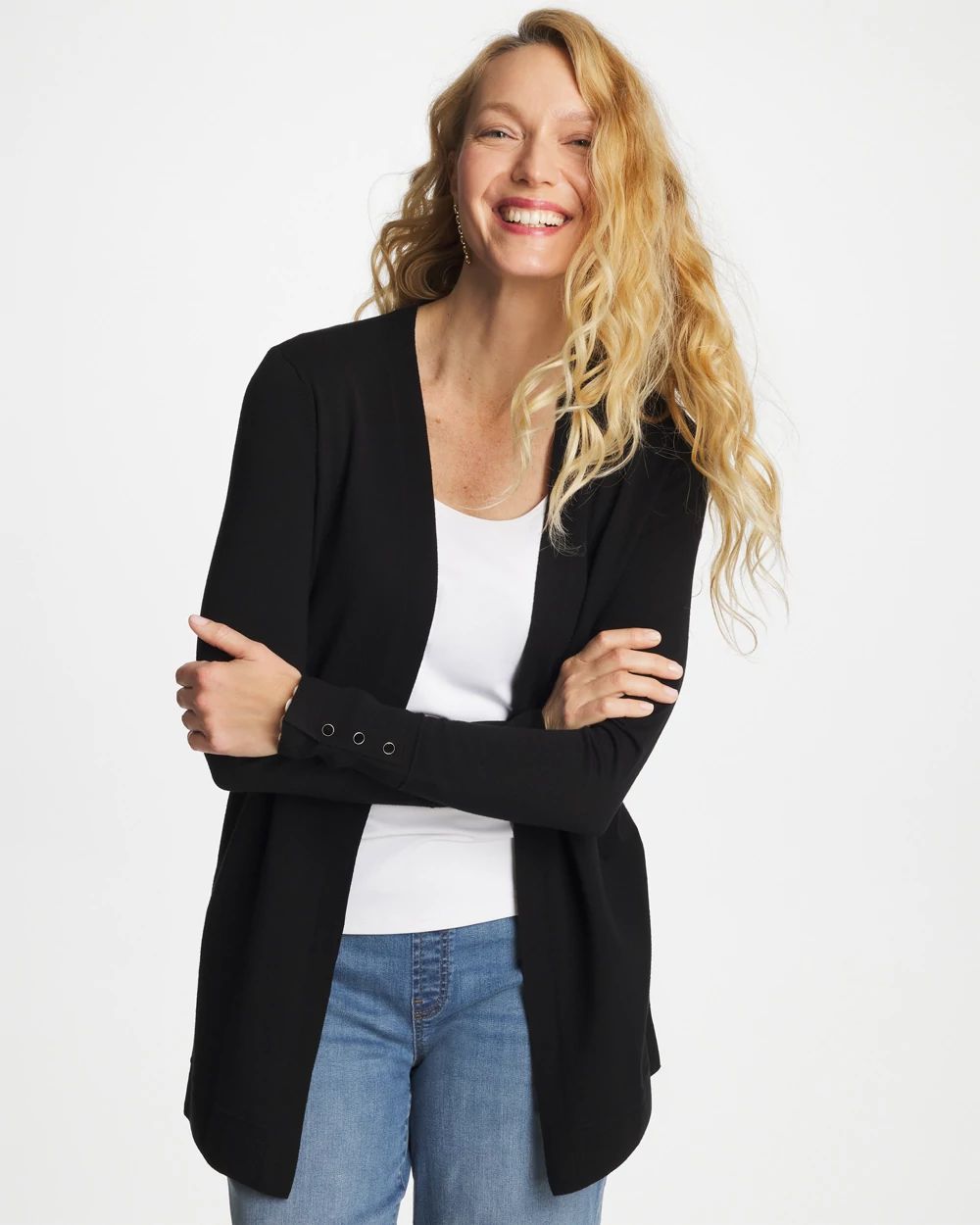 Ella Ottoman-Trim Cardigan