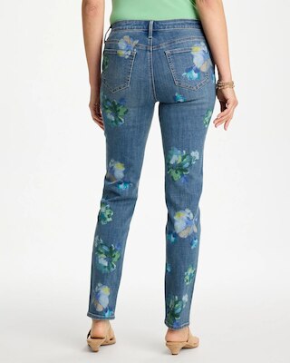 Girlfriend Slim Floral Ankle Jeans click to view larger image.