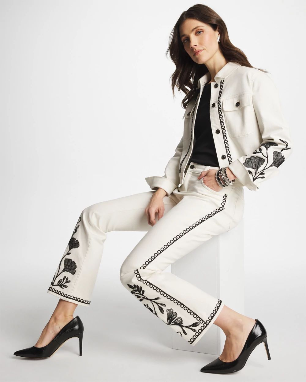 Ginkgo Girlfriend Cropped Flared Jeans