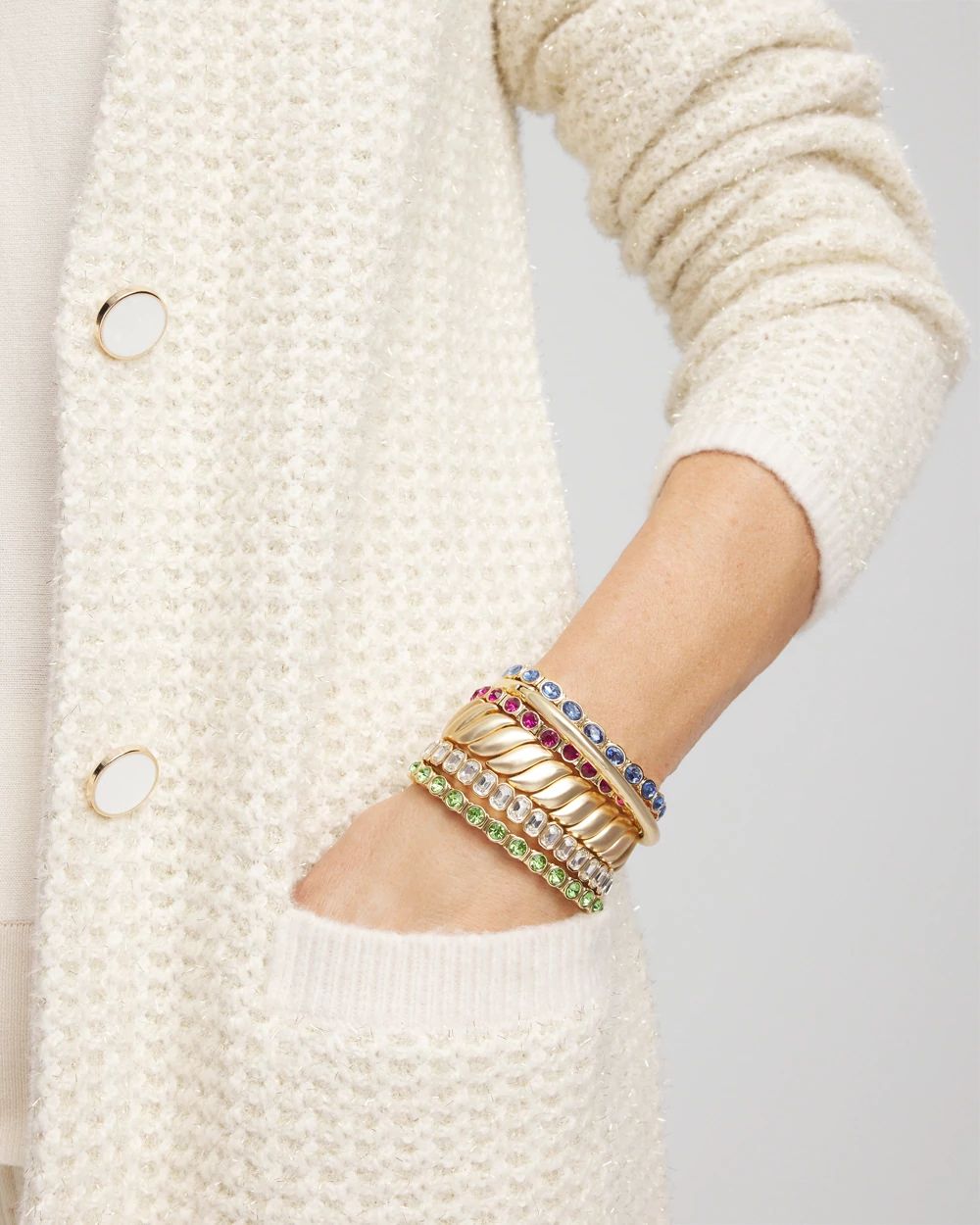 Small Faceted Stretch Bracelet click to view larger image.