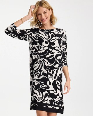 Jersey Knit Boatneck Shift Dress click to view larger image.