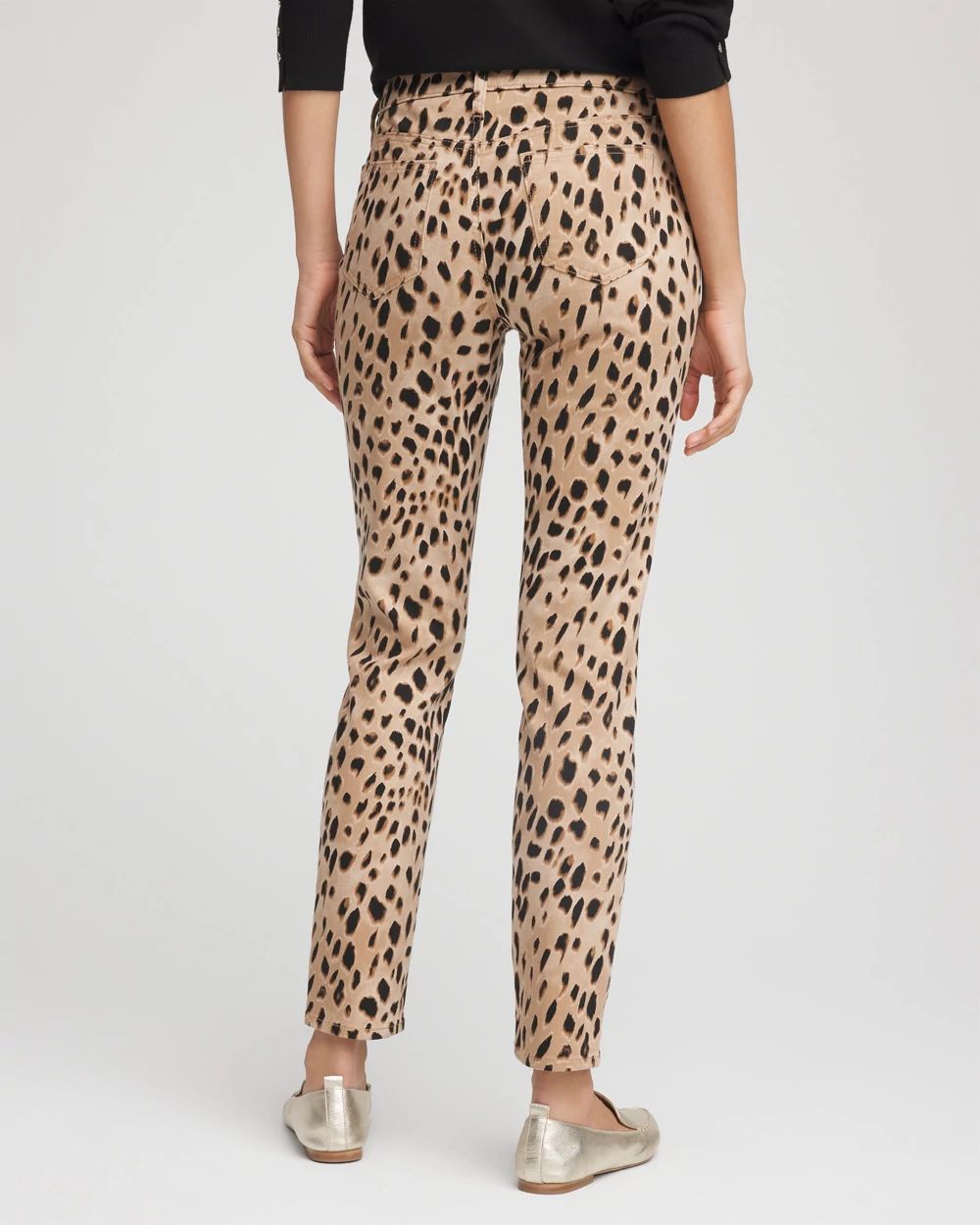 Leopard Girlfriend Slim Ankle Jeans click to view larger image.