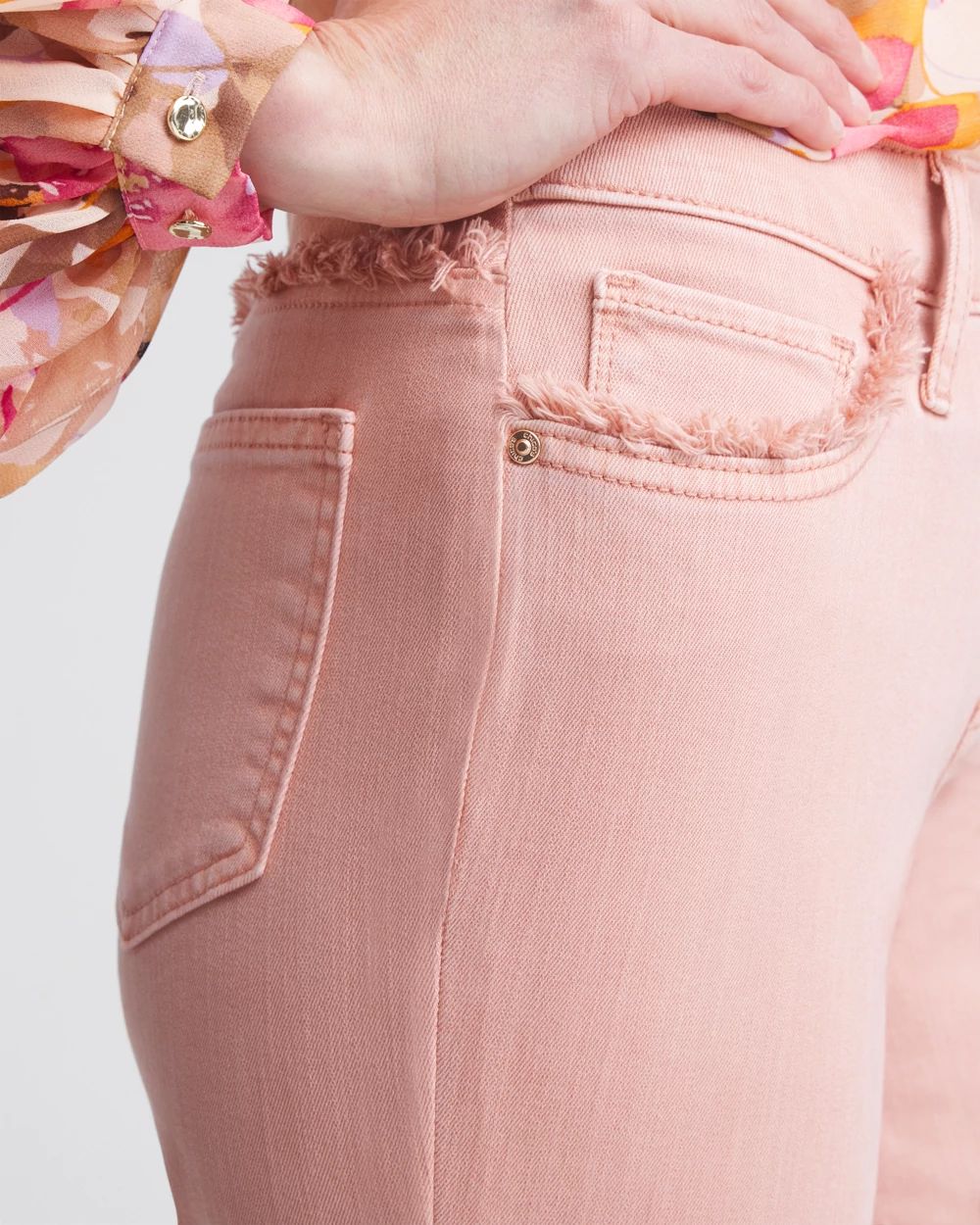 Girlfriend Frayed Cropped Jeans