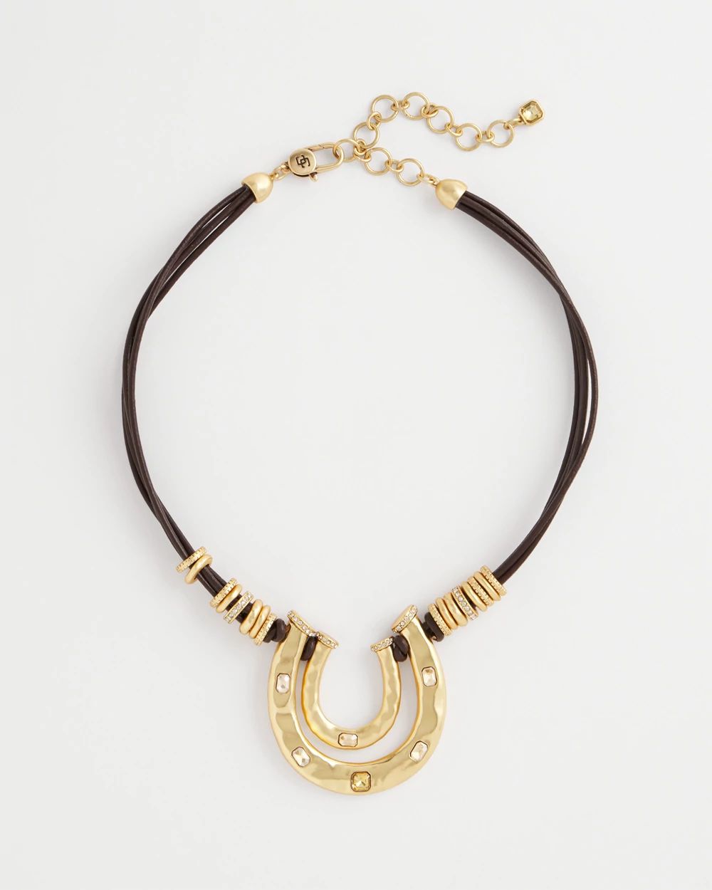 Equestrian Golden Horseshoe Pendant Necklace