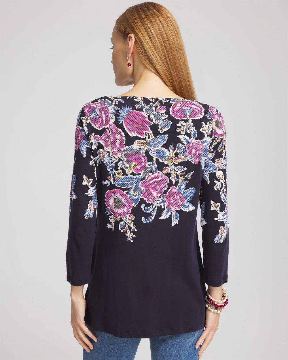 Floral Square Neck Tunic click to view larger image.