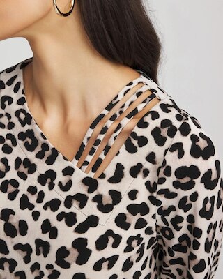 Travelers™ Animal-Print Lattice Top click to view larger image.
