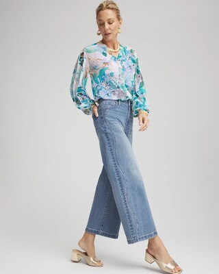 So Slimming® Wide Cropped Jeans click to view larger image.