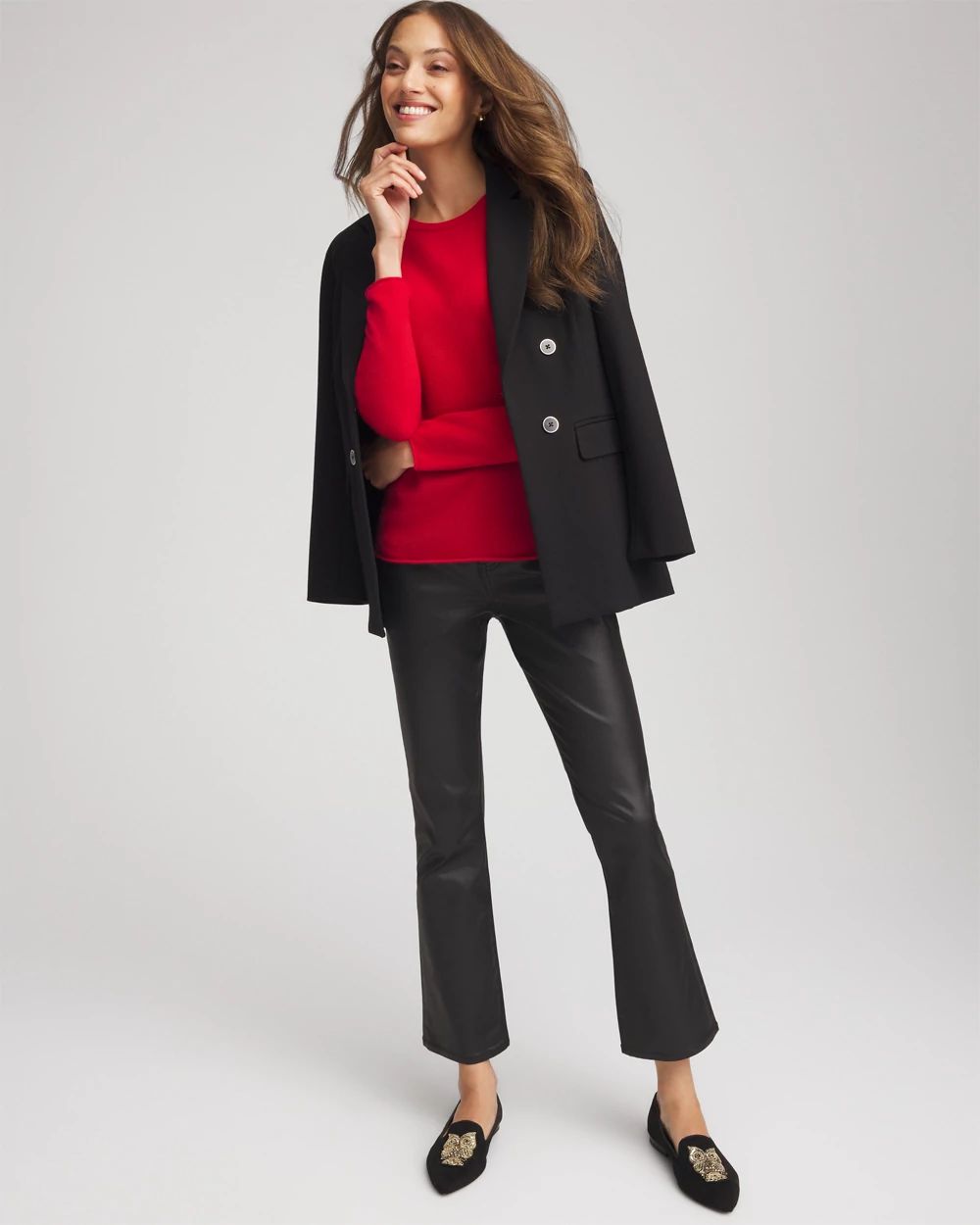 Crewneck Cashmere Pullover Sweater click to view larger image.