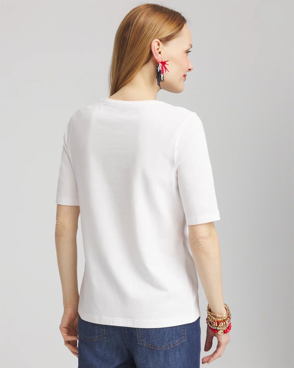 Flag Embellished Knit Tee