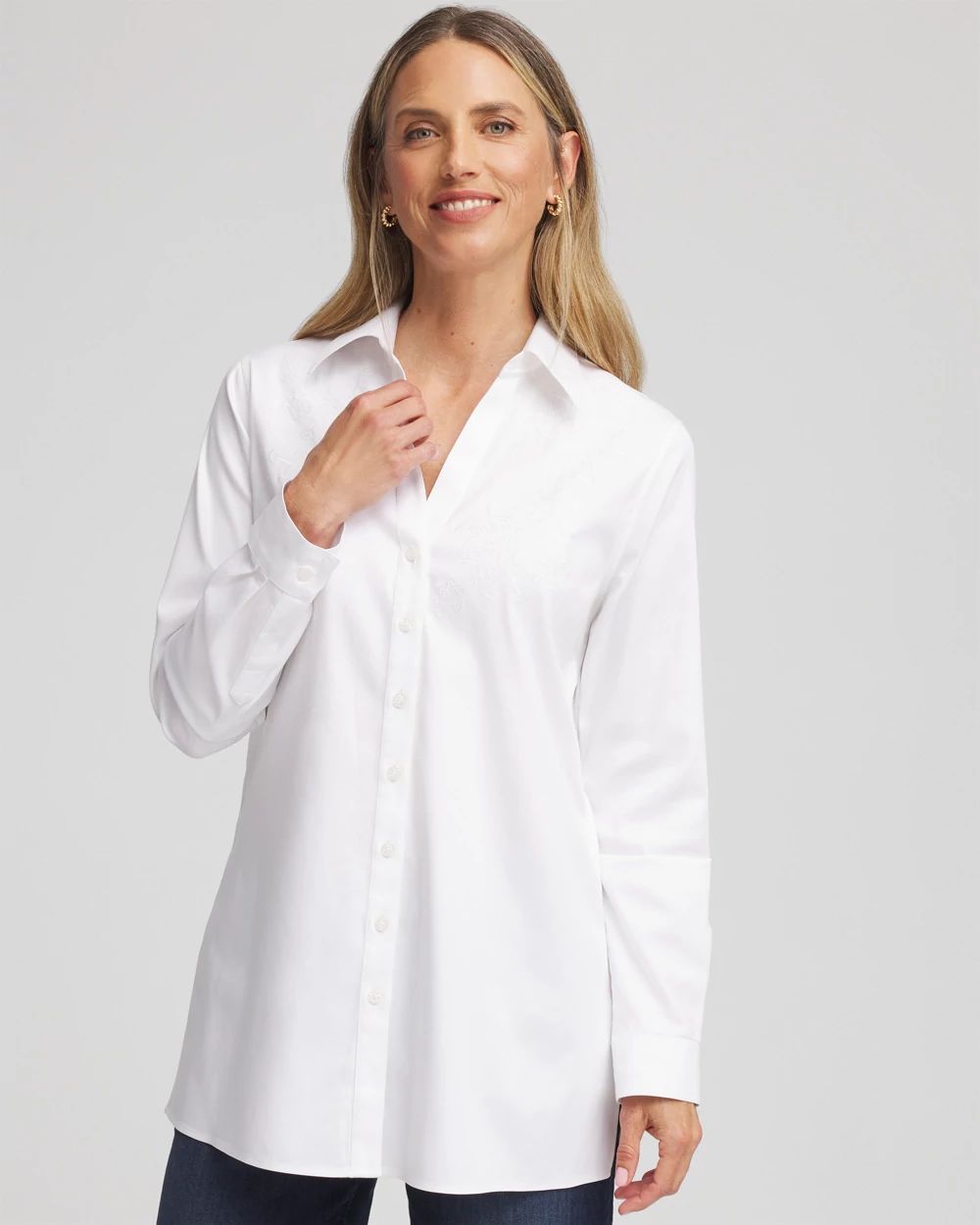 No Iron™ Embroidered Classic-Fit Shirt