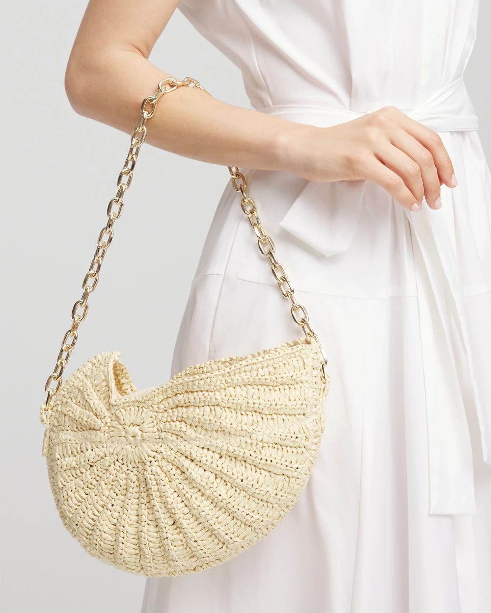Raffia Crochet Conch Shell Bag click to view larger image.