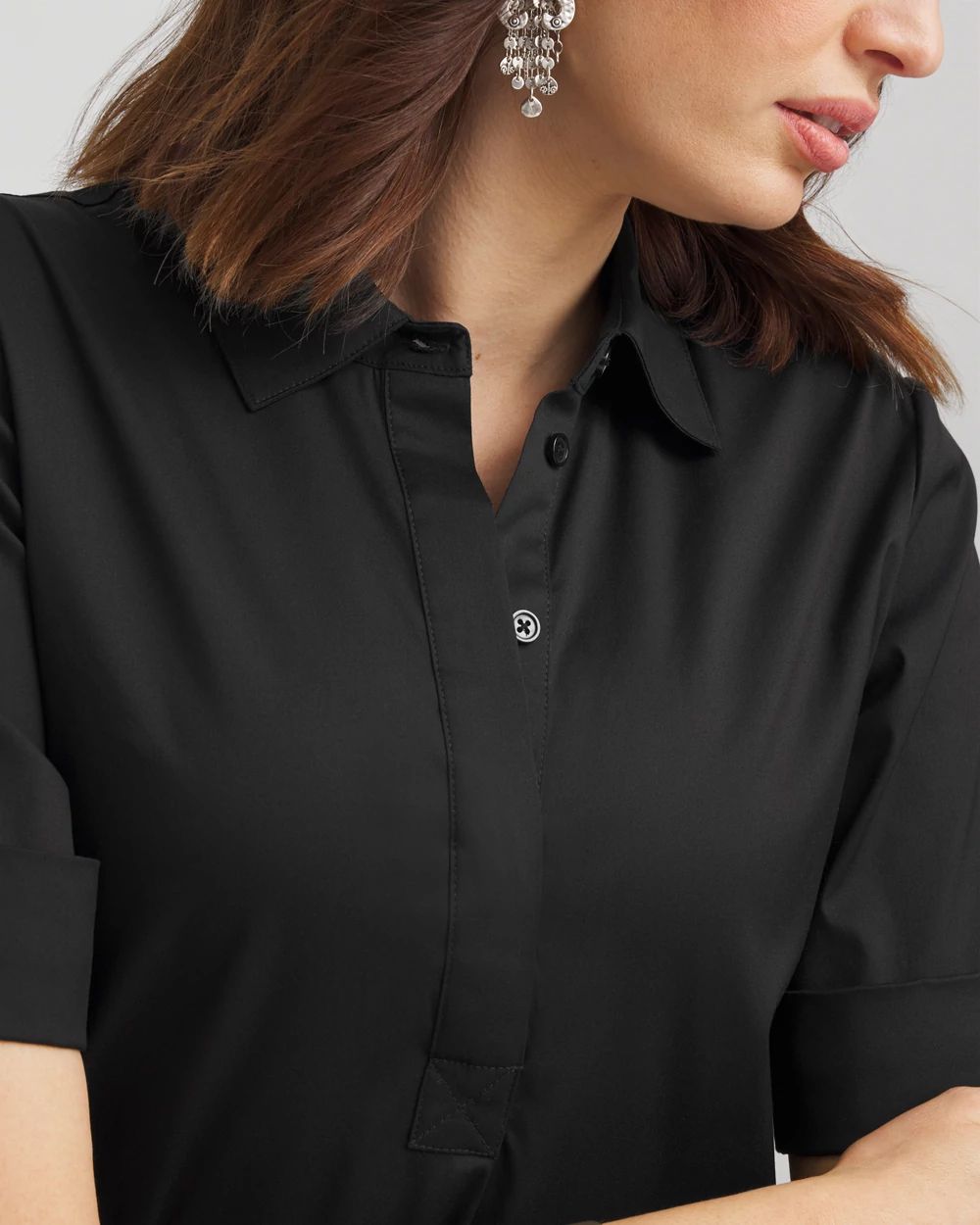 High-Low Hemmed Popover Shirtdress