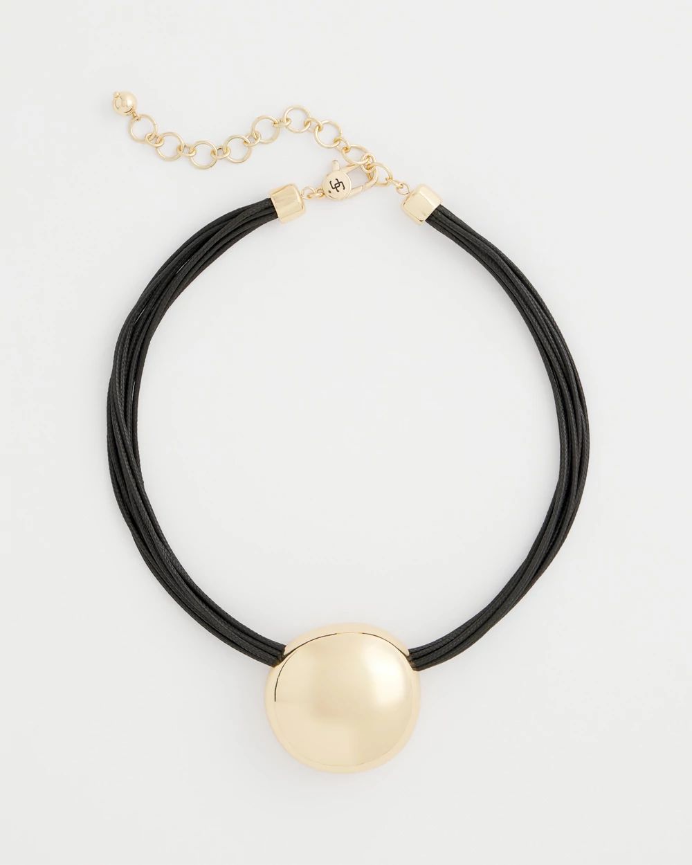 Gold Pendant Cord Necklace