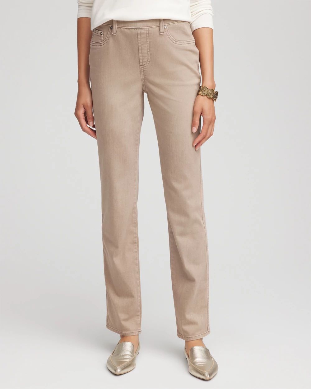 Pull-On Straight Jeans