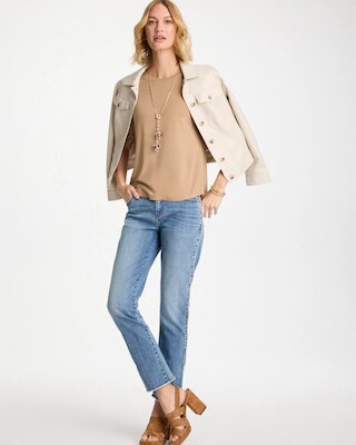 Ruched Sleeve Knit Tee click to view larger image.