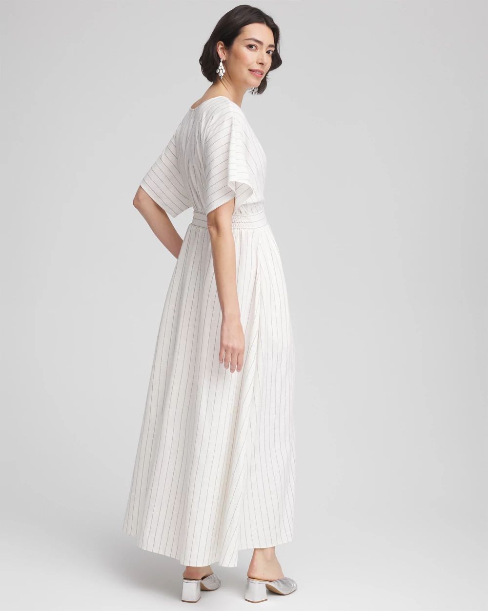 Metallic Striped Maxi Dress