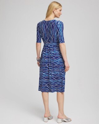 Ocean Print Surplice Neckline Dress click to view larger image.