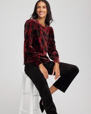 Velvet Rose Banded-Cuff Top click to view larger image.