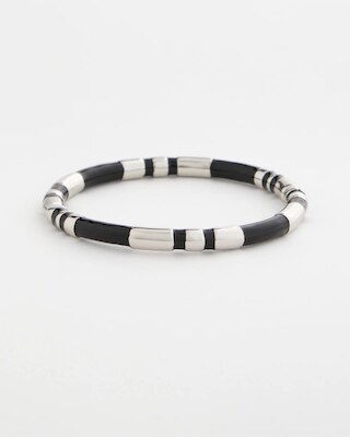 Black Enamel Hinge Bangle
