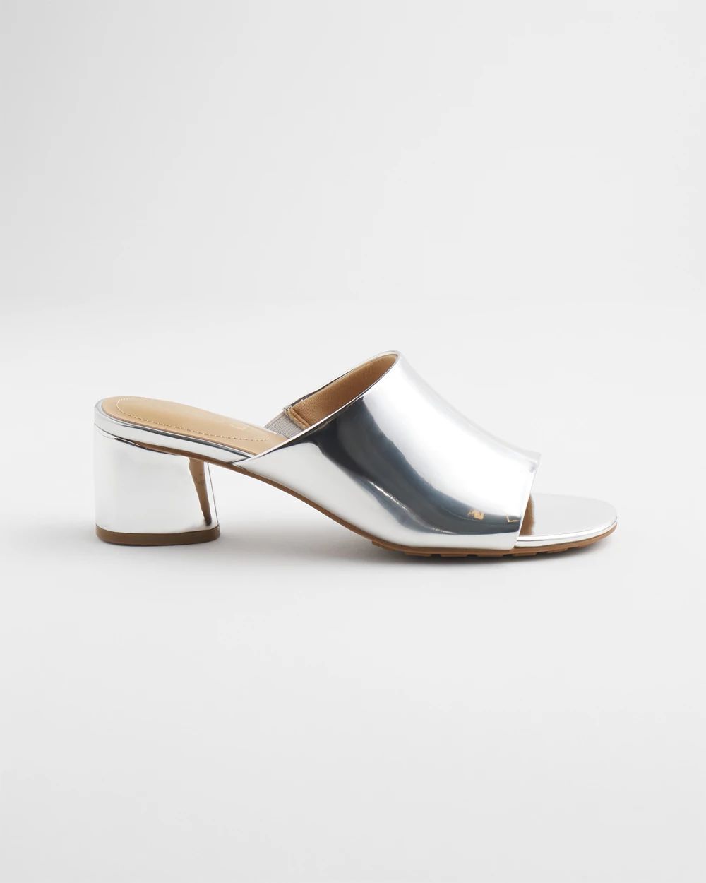 Metallic Faux Leather Mules