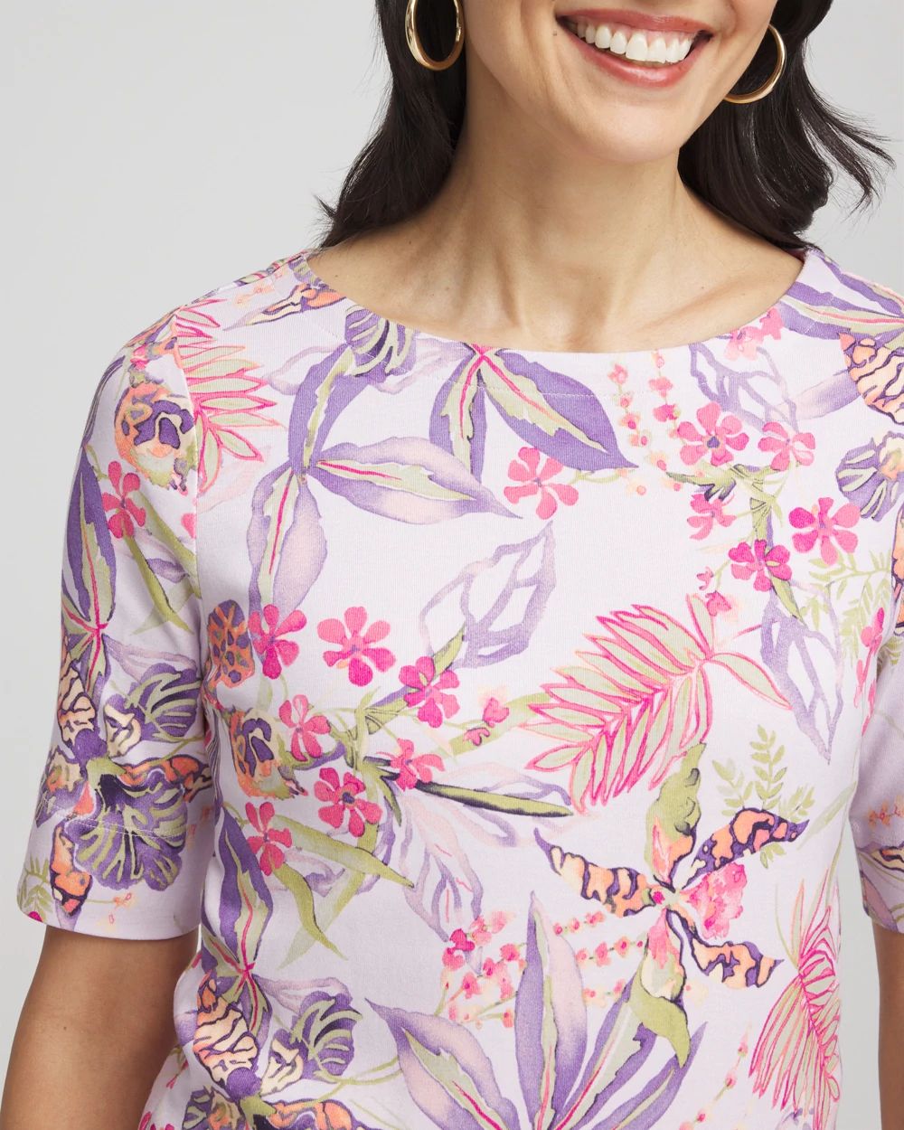 Tropical Floral Pima Tee