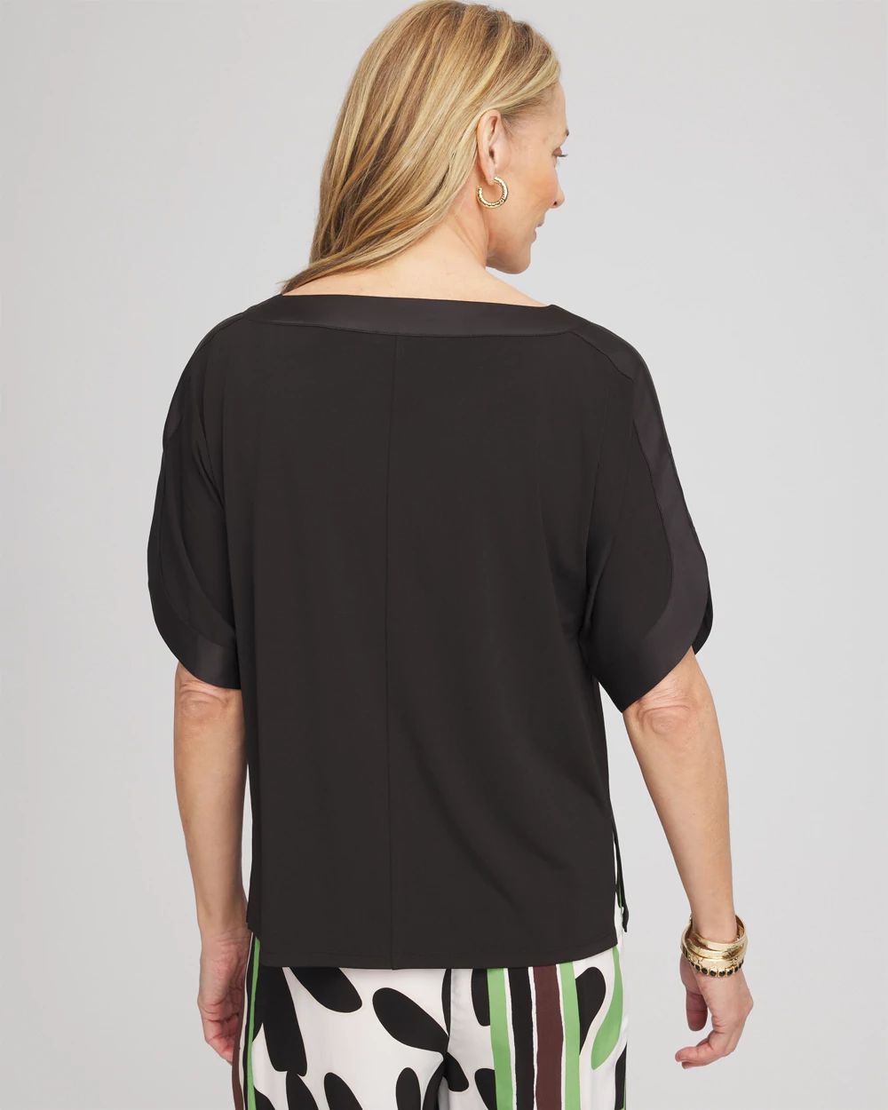Jersey & Satin Dolman Tee