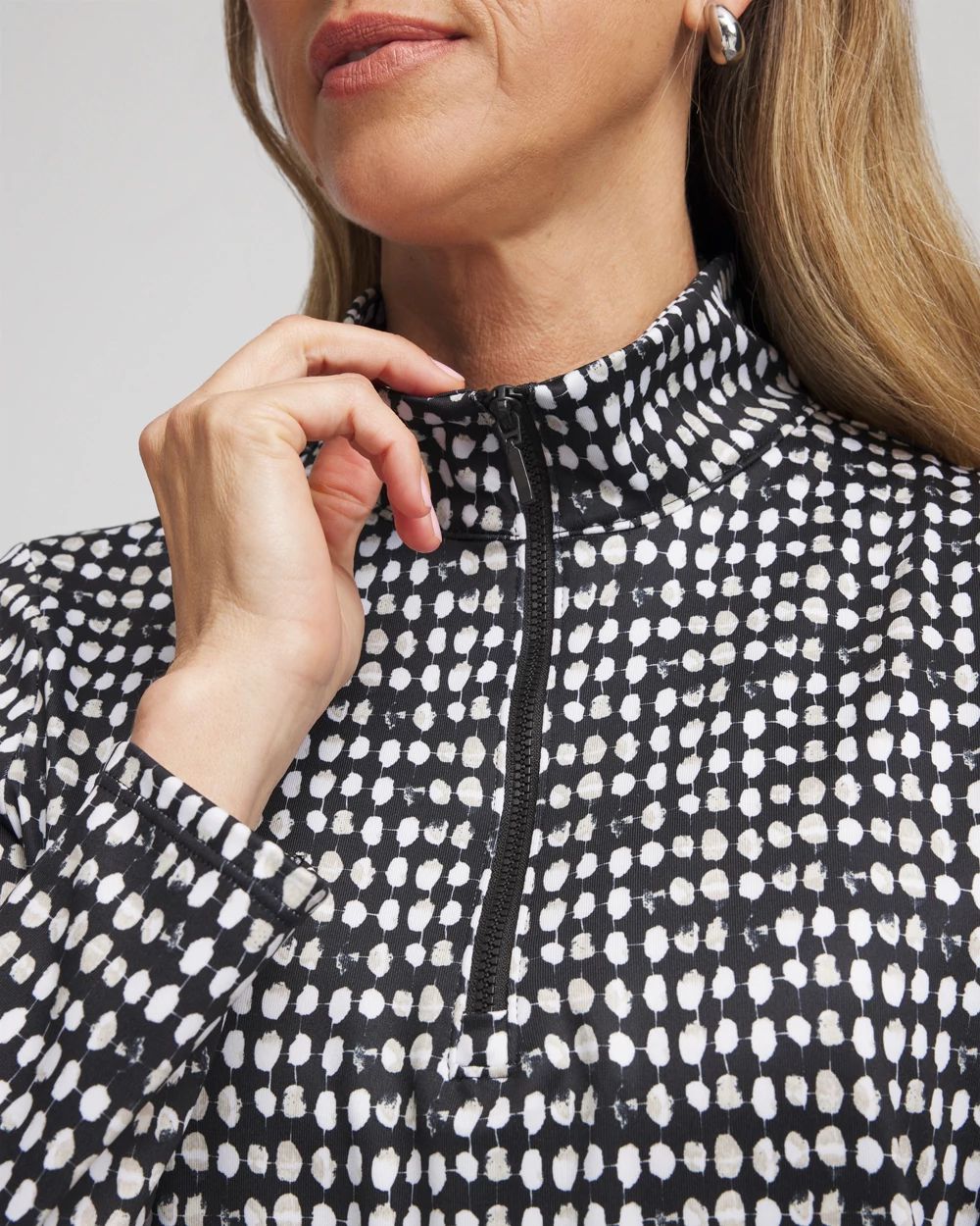 Zenergy® UPF Printed Half-Zip Mockneck Top