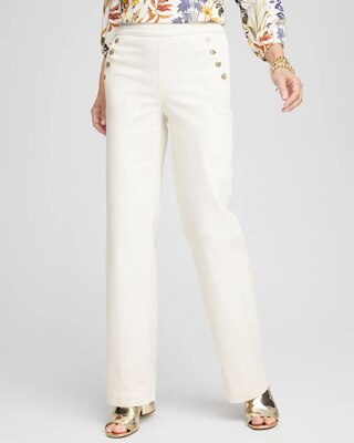 Pull-On Wide Leg Ankle Jeans