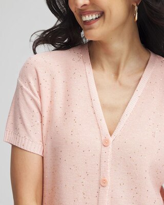 Sequin Short-Sleeved Cardigan click to view larger image.