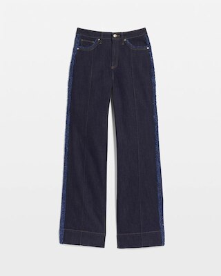 Frayed High-Rise Wide-Leg Jeans click to view larger image.