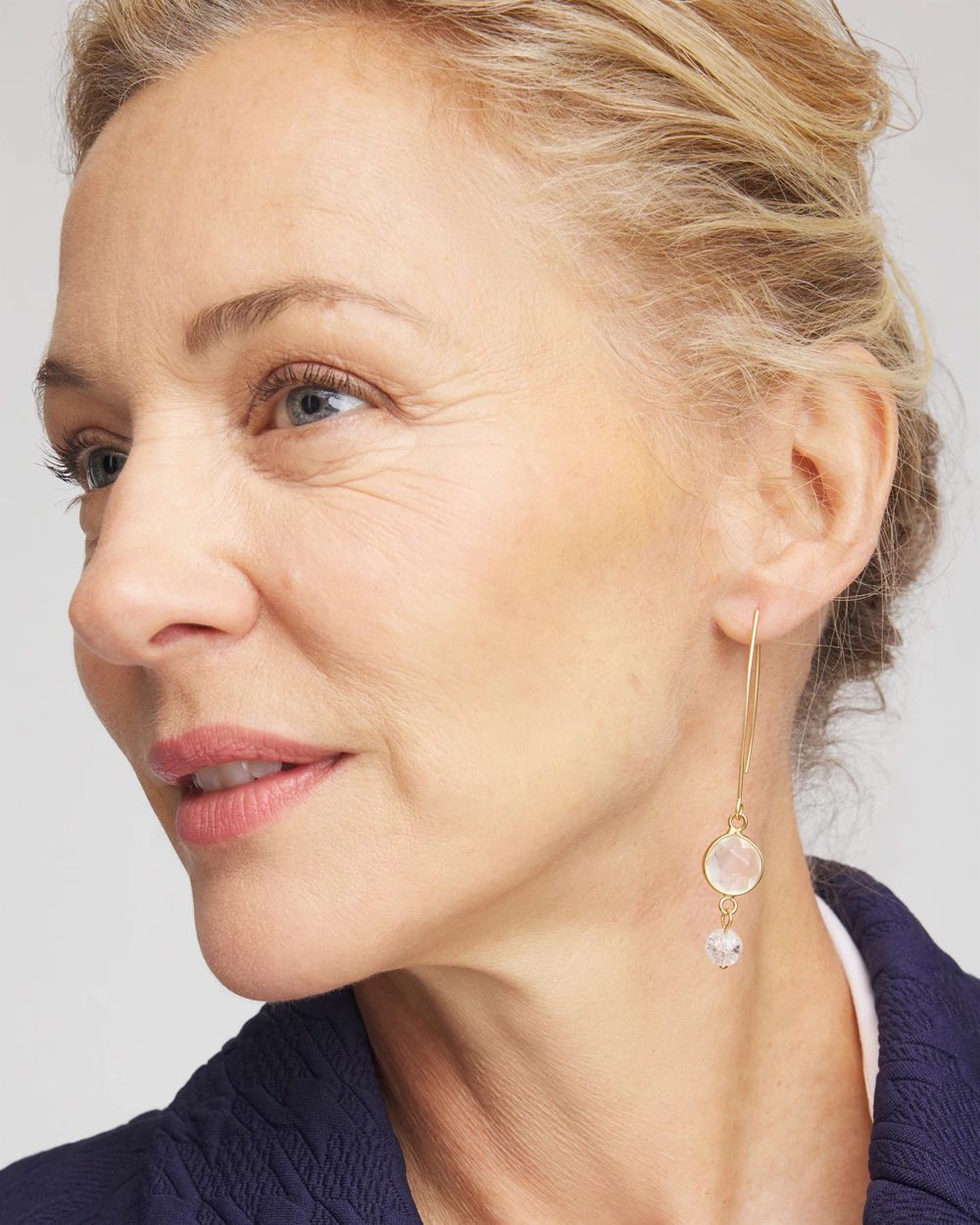 No Droop® Quartz Crystal Threader Earrings