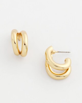 Gold Double Mini Hoop Earrings