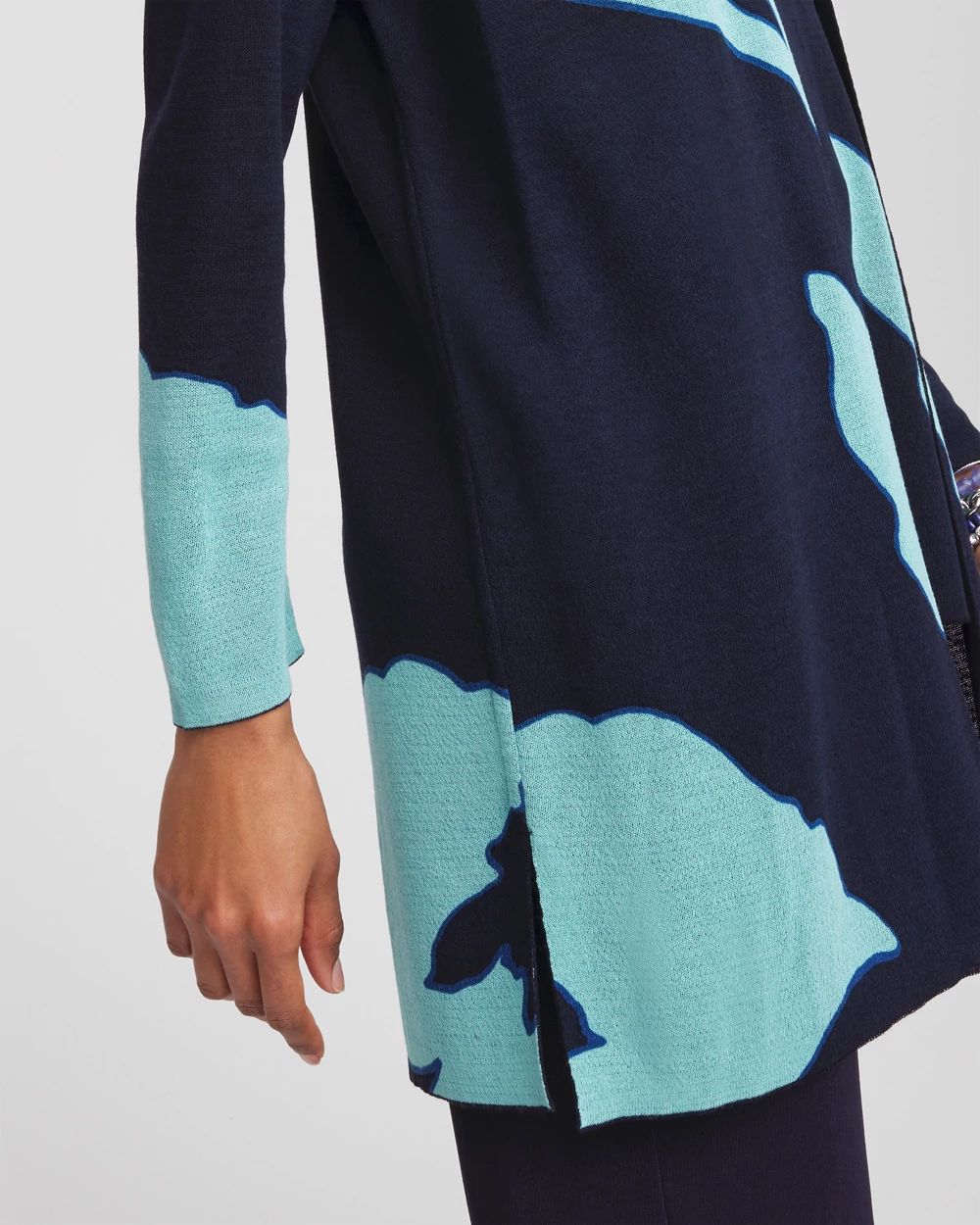 Travelers™ Collection Petal-Print Cardigan click to view larger image.