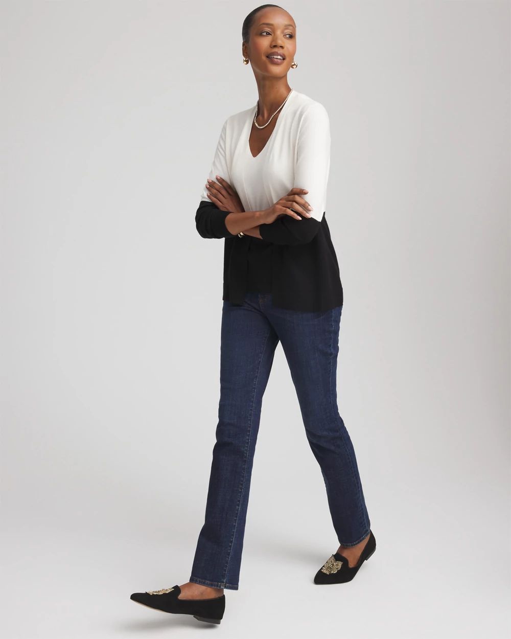 Ella Colorblock Long-Sleeve Cardigan click to view larger image.