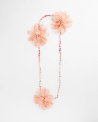 Pink Floral Aventurine Long Single Necklace click to view larger image.
