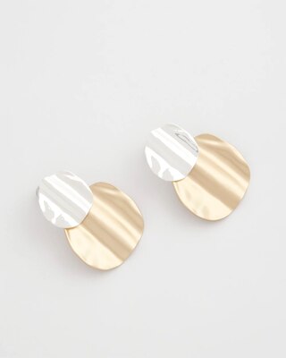 Crinkle Mixed Metal Earrings click to view larger image.