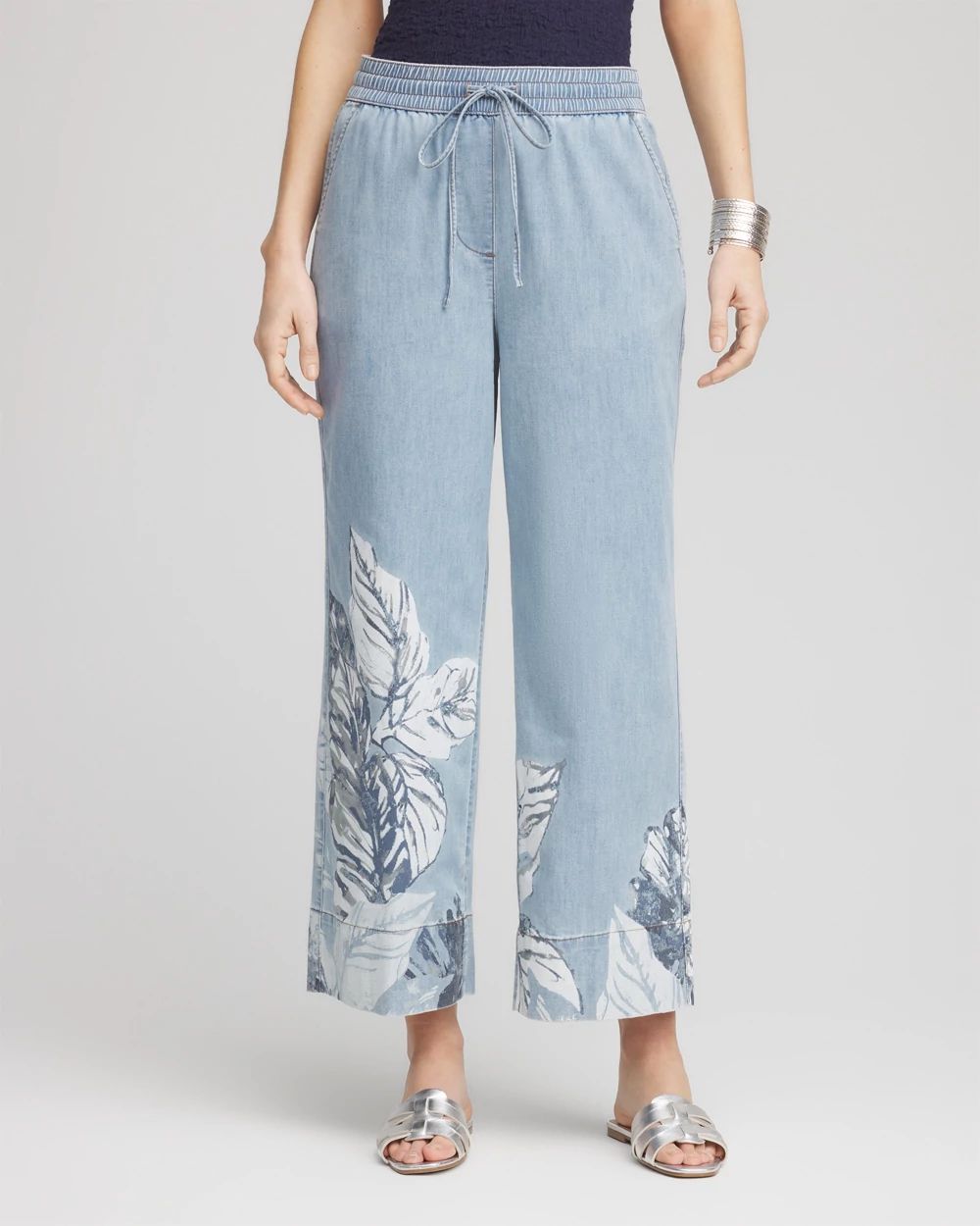 Lightweight Drawstring Cropped Denim