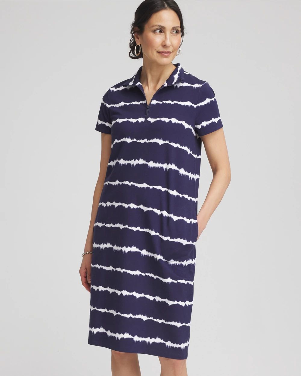 Zenergy® UPF Knit Tie Dye Half-Zip Dress