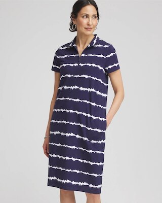 Zenergy® UPF Knit Tie Dye Half-Zip Dress