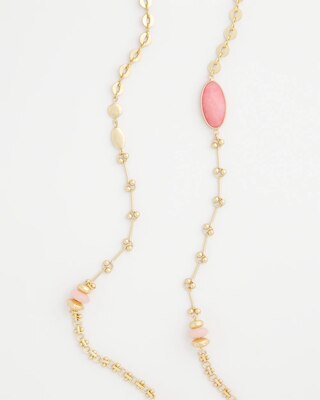 Pink Accent Long Single Strand Necklace click to view larger image.