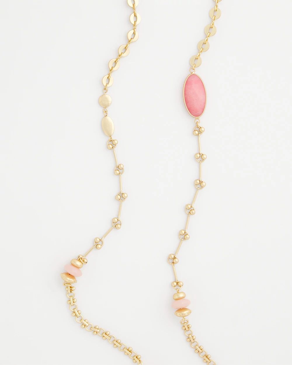 Pink Accent Long Single Strand Necklace