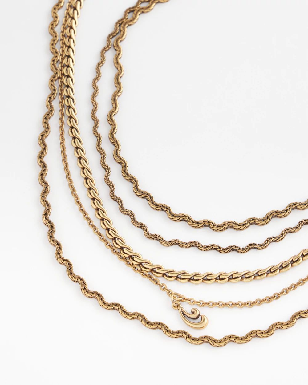 Multi Strand Gold Tone Necklace