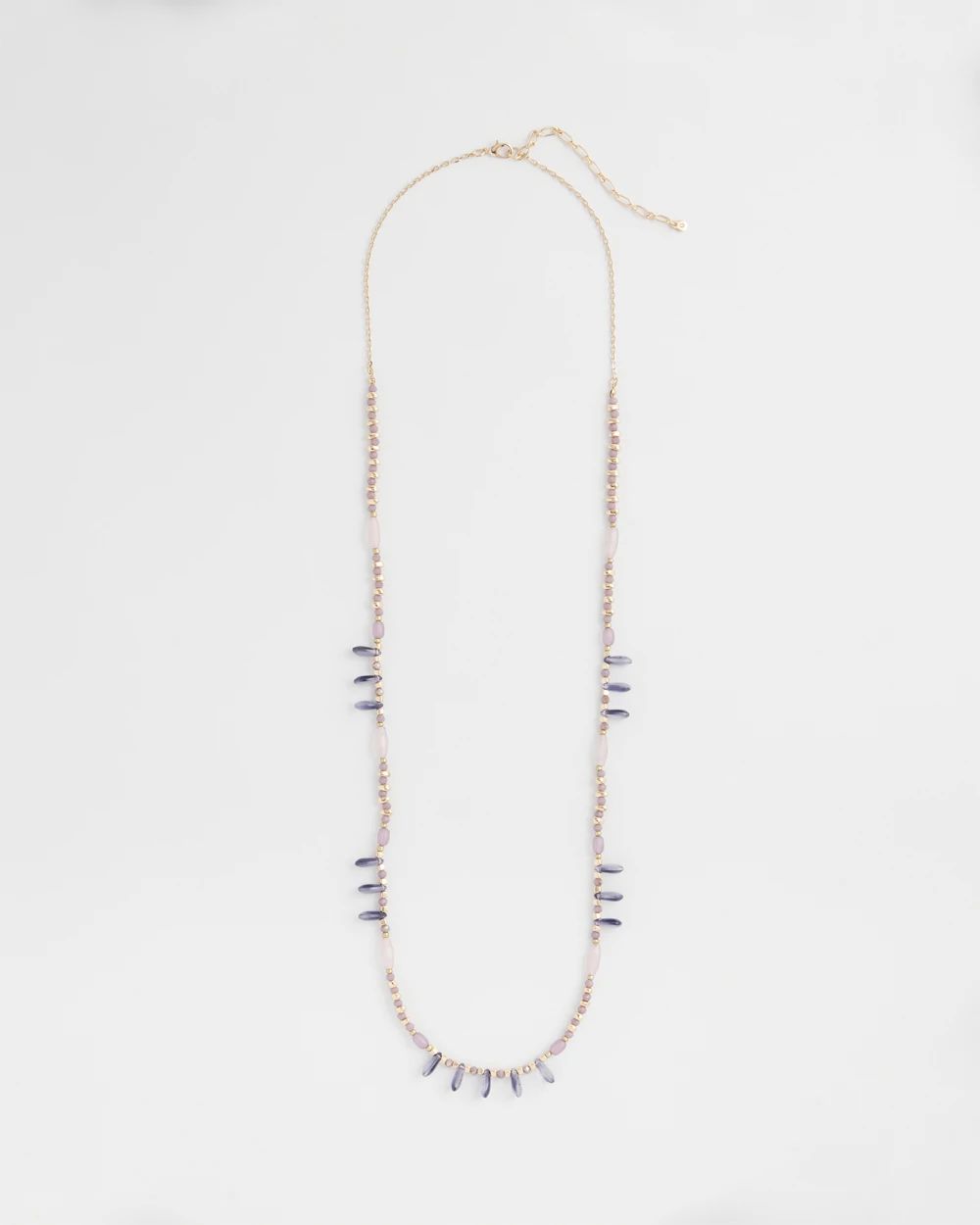 Purple Beaded Single Strand Necklace