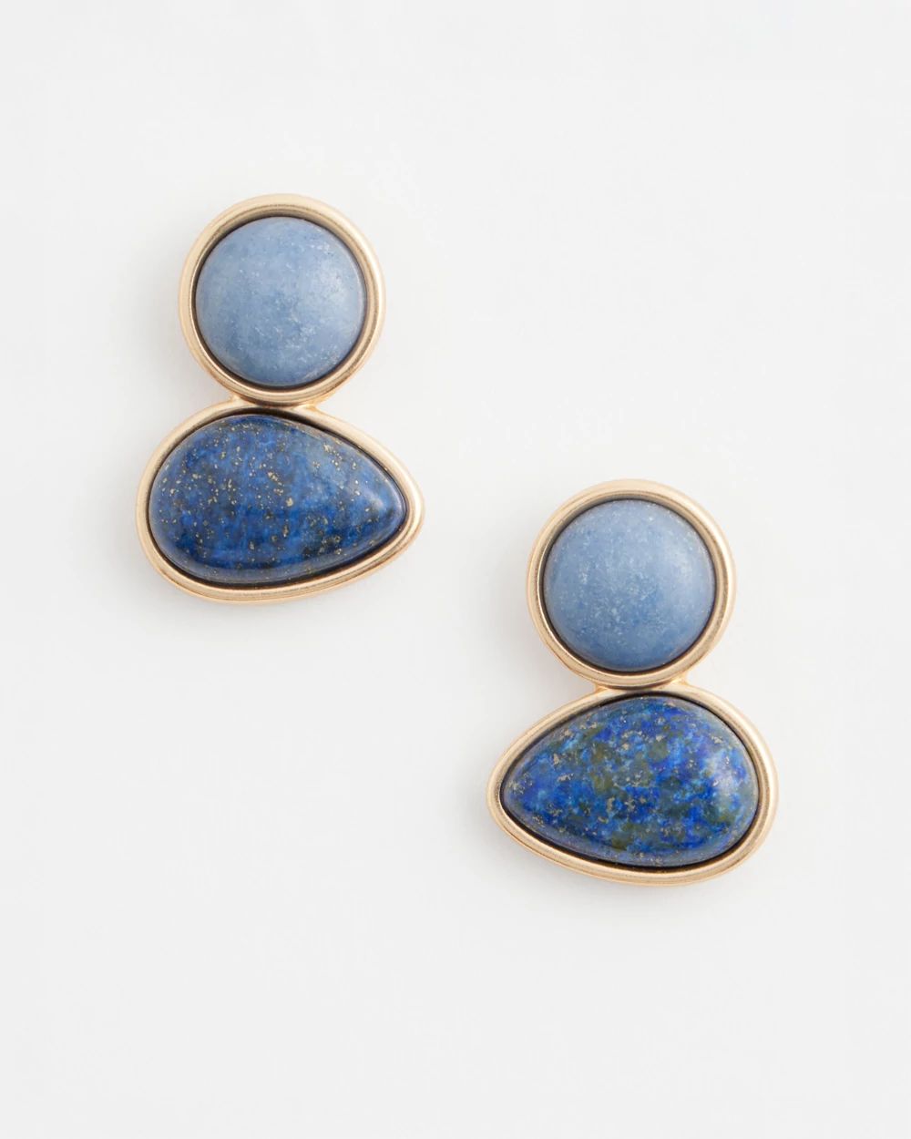 No Droop® Lapis & Aventurine Stone Stud Earrings