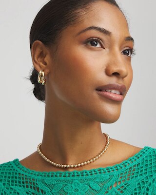 Golden Beaded Necklace click to view larger image.