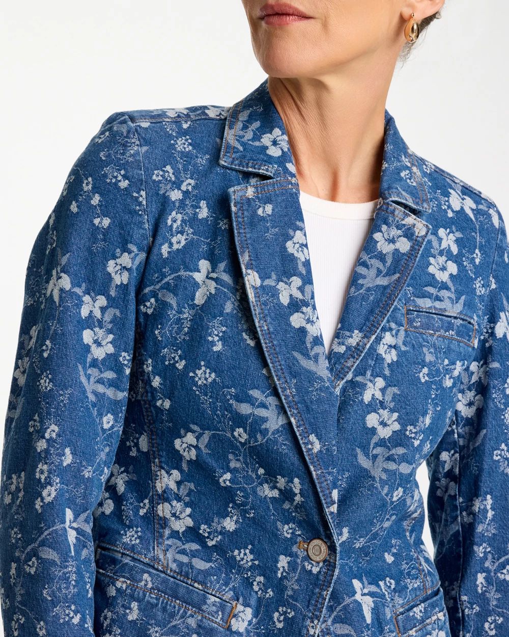 Jacquard Denim Blazer