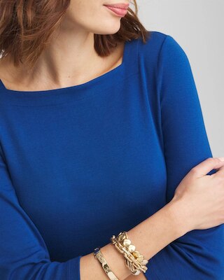 Pima Cotton Square-Neck Tunic click to view larger image.