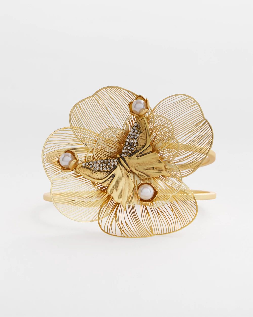 Statement Butterfly Filigree Hinge Bracelet