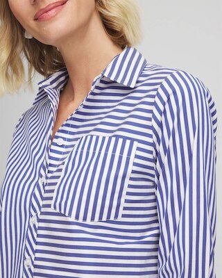 Stripe Mixing Poplin Shirt click to view larger image.