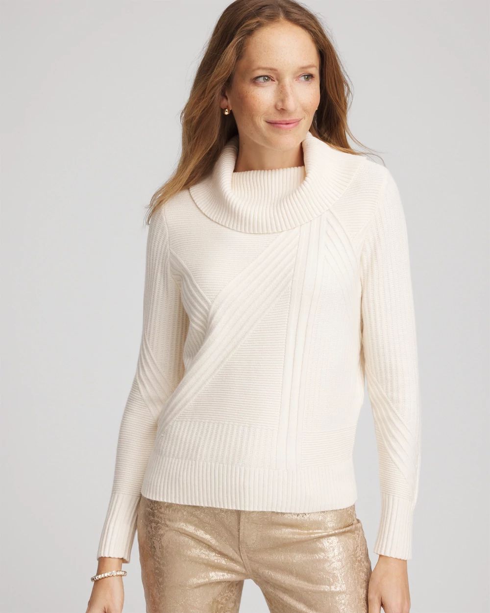 Ribbed Cowlneck Sweater